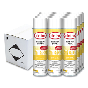 SPRAY Q DISINFECTANT, LEMON SCENT, 17 OZ AEROSOL SPRAY, DOZEN by Claire