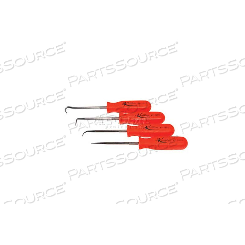 PICK SET-4 PIECE W/ NEON ORANGE HANDLES 