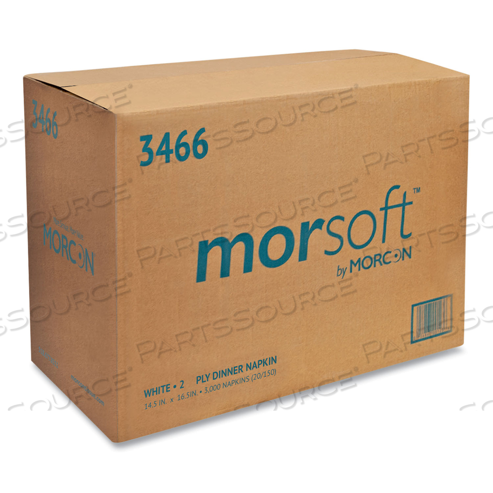 MORSOFT DINNER NAPKINS, 2-PLY, 14.5 X 16.5, WHITE MORSOFT DINNER NAPKINS, 2-PLY, 14.5 X 16.5, WHITE