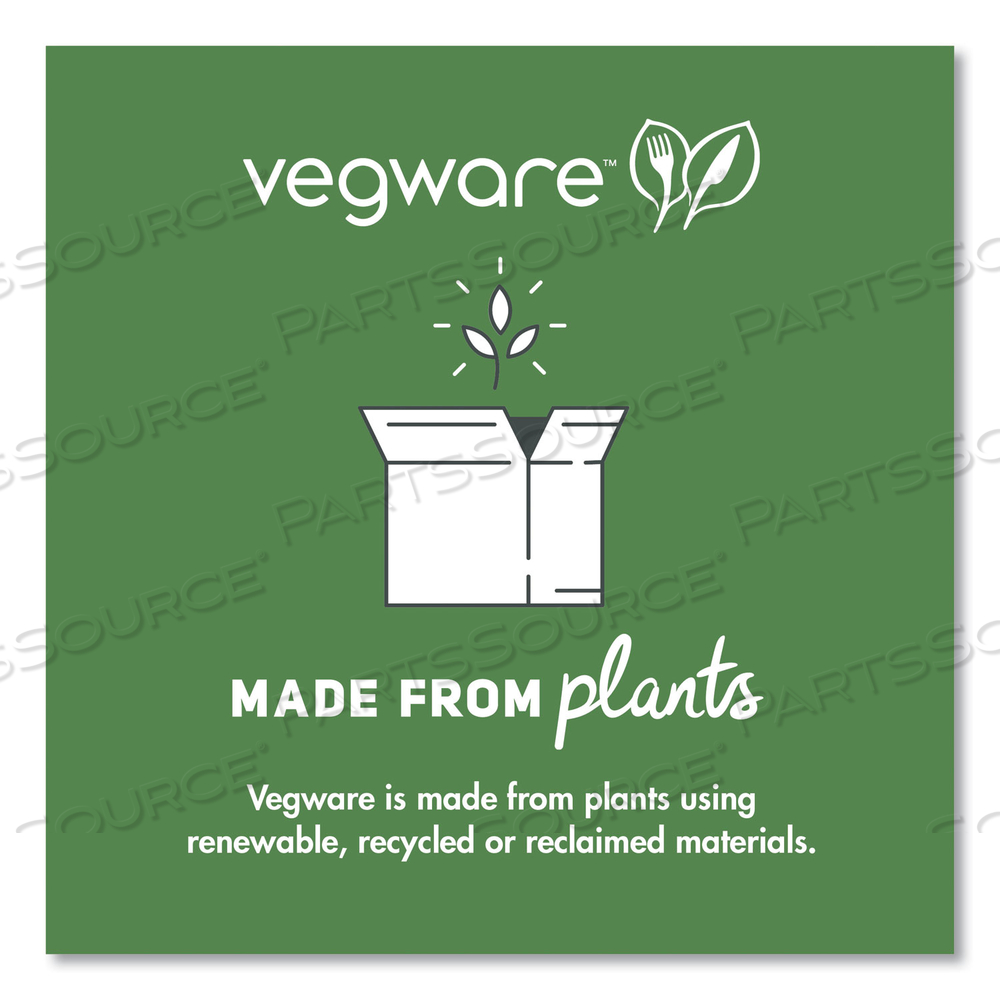 WHITE MOLDED FIBER CLAMSHELL CONTAINERS, 9 X 11 X 2, WHITE, SUGARCANE by Vegware
