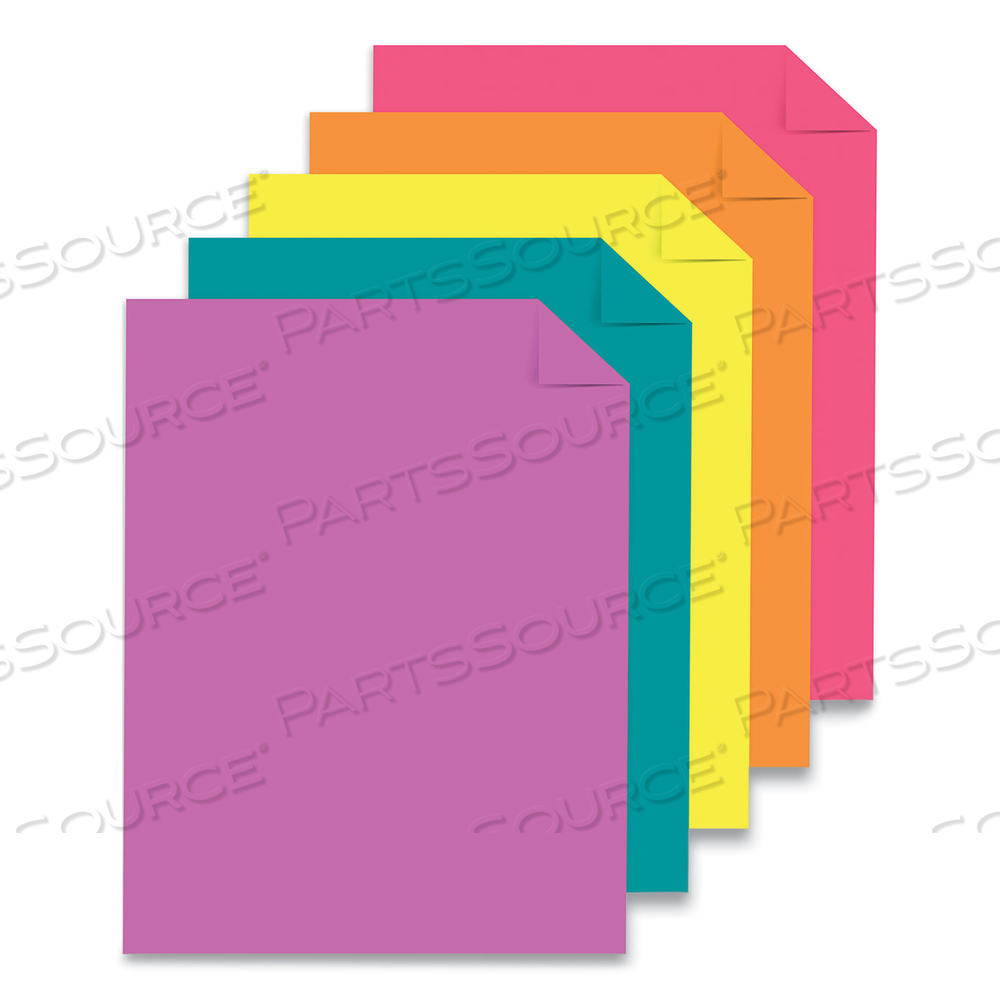 COLOR PAPER - "TROPICAL" ASSORTMENT, 24 LB BOND WEIGHT, 8.5 X 11, ASSORTED TROPICAL COLORS, 500/REAM by Astrobrights