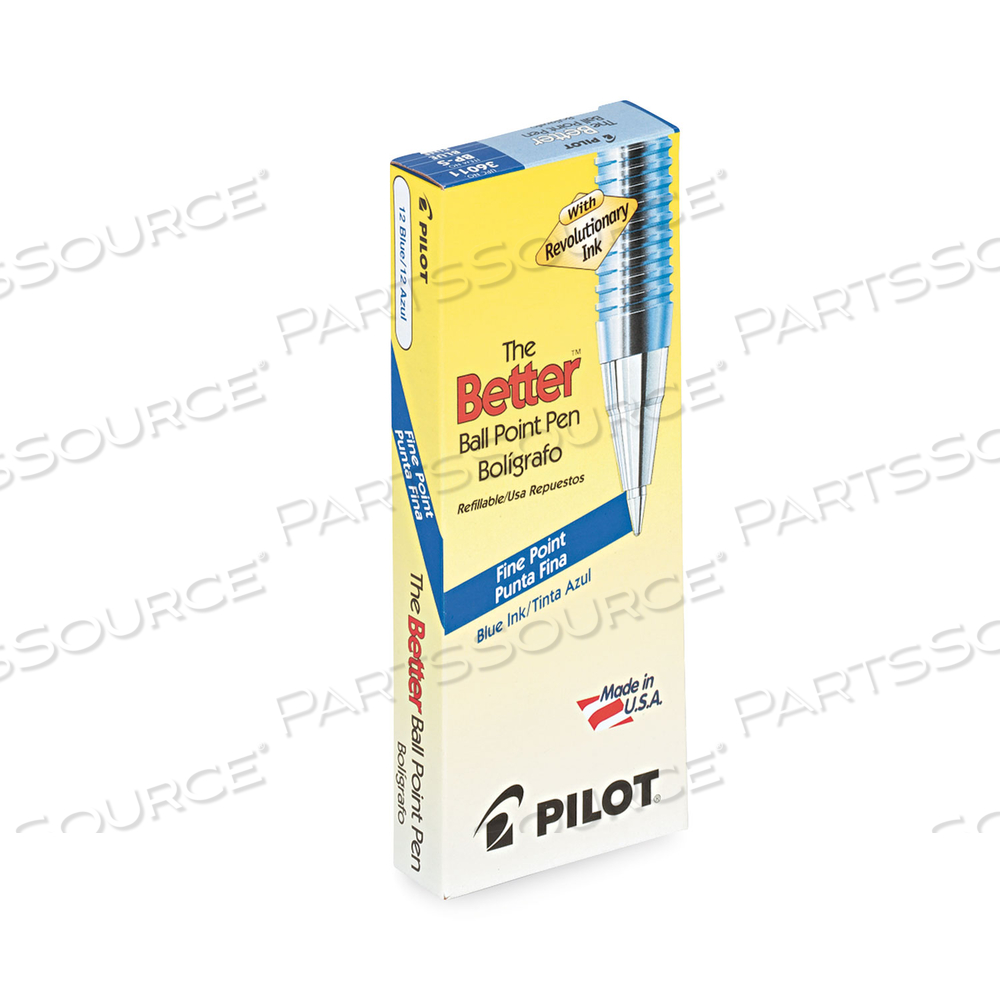 BETTER BALLPOINT PEN, STICK, FINE 0.7 MM, BLUE INK, TRANSLUCENT BLUE BARREL by Pilot