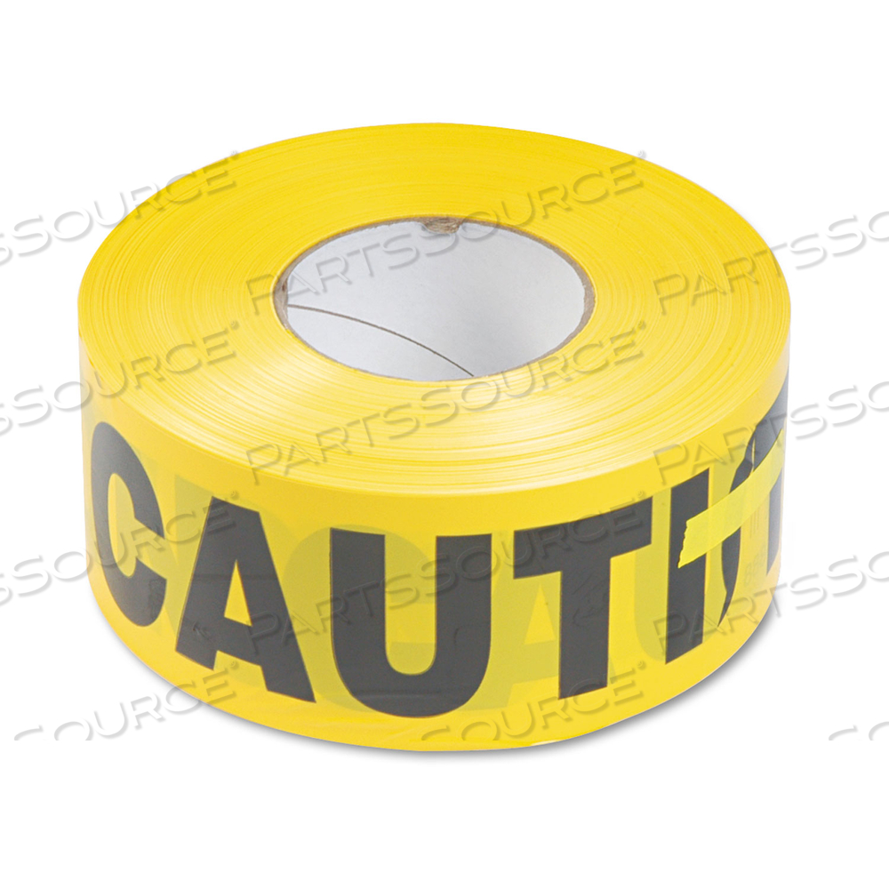 CAUTION BARRICADE SAFETY TAPE, 3" X 1,000 FT, BLACK/YELLOW by Tatco