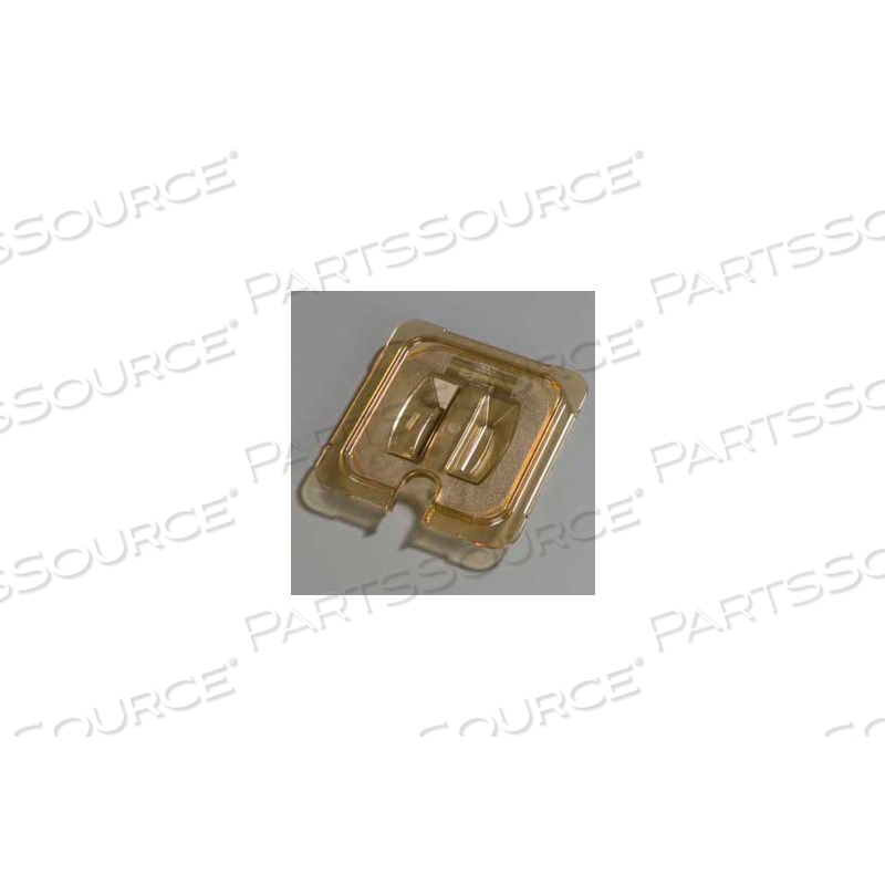 TOPNOTCH UNIVERSAL HANDLED NOTCHED LID 6-3/4" X 6-3/8", AMBER by Carlisle