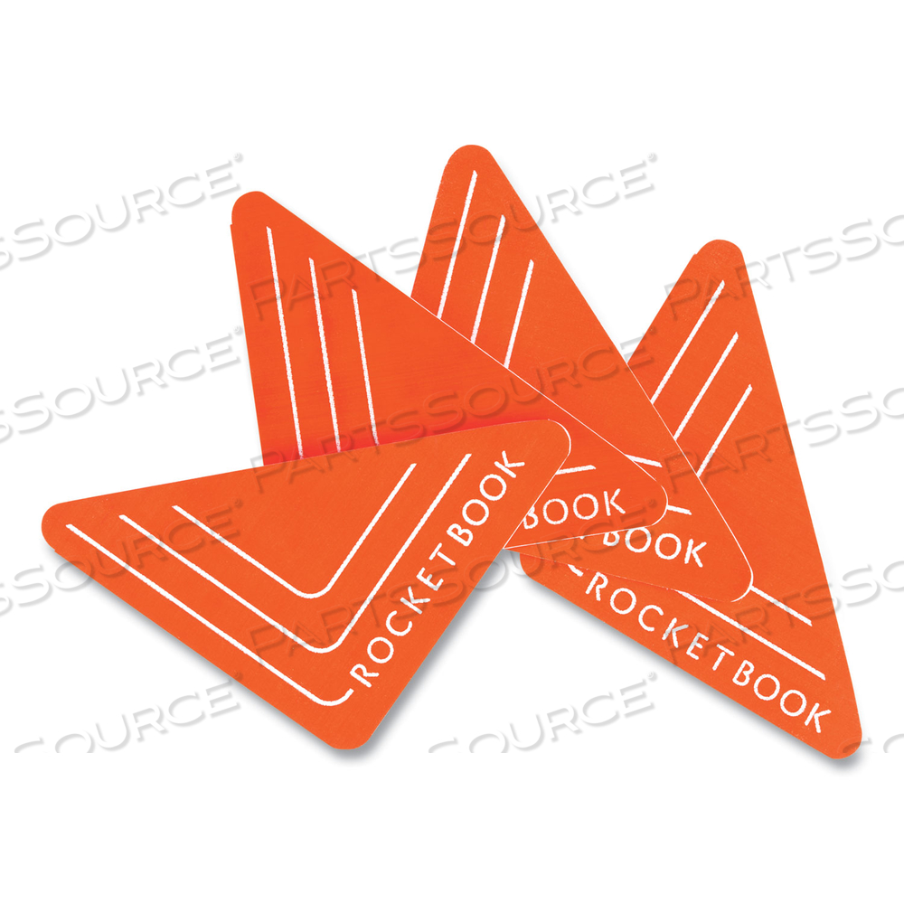 BEACONS SMART STICKERS FOR WHITEBOARDS, TRIANGLES, ORANGE, 2.5"H, 4/PACK by Rocketbook