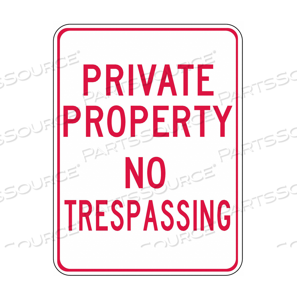 SIGN PRIVATE PROPERTY NO TRESPASS 18X12 by ZING Green Safety Products