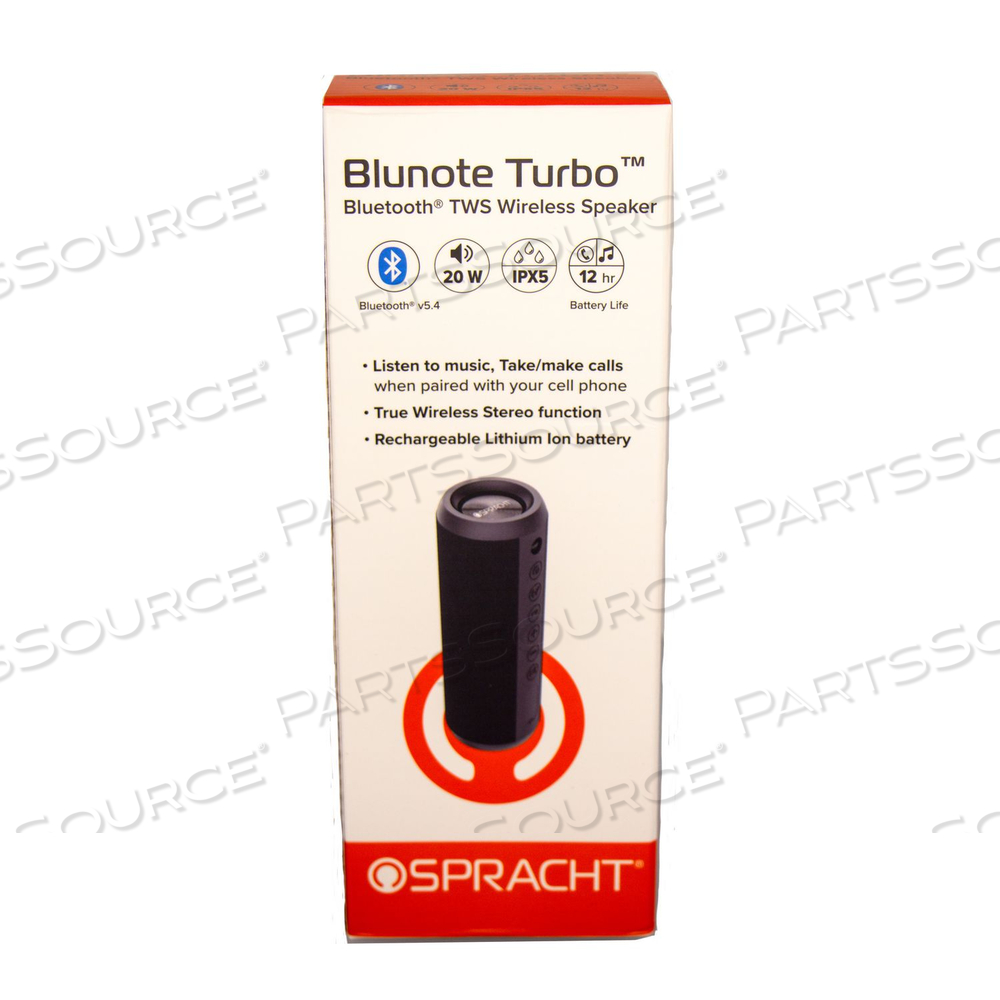 BLUNOTE TURBO WIRELESS SPEAKER, BLUETOOTH, BLACK by Spracht