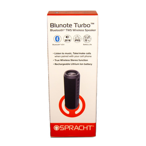 BLUNOTE TURBO WIRELESS SPEAKER, BLUETOOTH, BLACK by Spracht BLUNOTE TURBO WIRELESS SPEAKER, BLUETOOTH, BLACK by Spracht