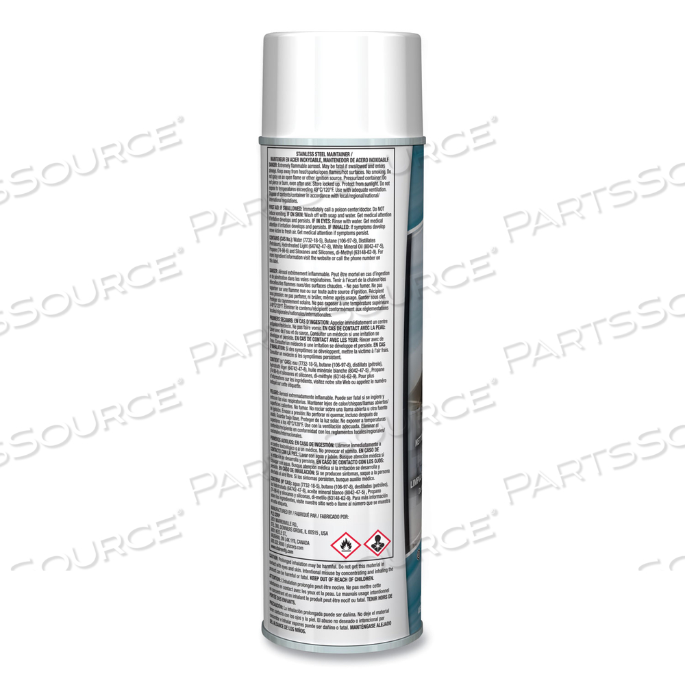 STAINLESS STEEL MAINTAINER, LEMON SCENT, 16 OZ AEROSOL SPRAY, DOZEN 