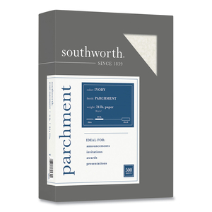 PARCHMENT SPECIALTY PAPER, 24 LB BOND WEIGHT, 8.5 X 11, IVORY, 500/REAM by SOUTHWORTH PRODUCTS CORP