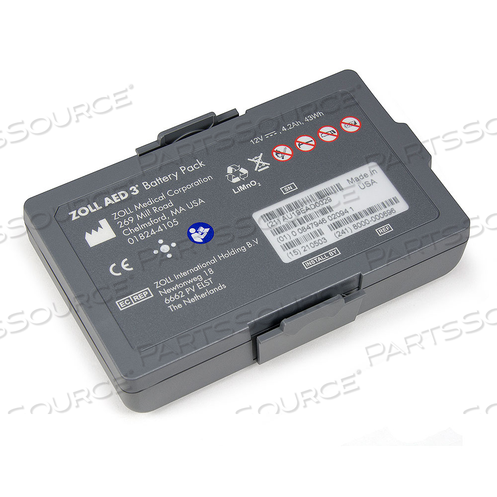NON-RECHARGEABLE LITHIUM MANGANESE DIOXIDE DIAGNOSTIC BATTERY PACK FOR ZOLL AED 3™ by ZOLL Medical Corporation