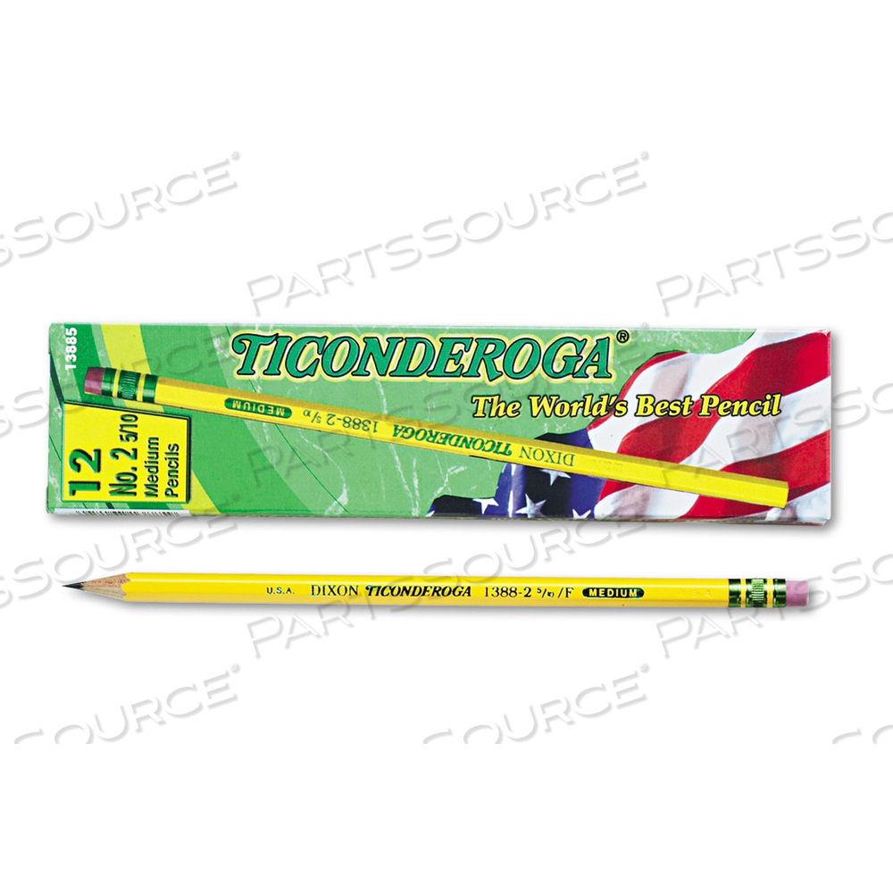 PENCILS, F (#2.5), BLACK LEAD, YELLOW BARREL by Dixon Ticonderoga PENCILS, F (#2.5), BLACK LEAD, YELLOW BARREL by Dixon Ticonderoga