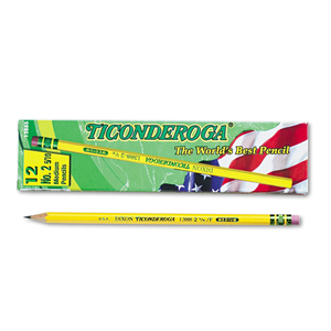 PENCILS, F (#2.5), BLACK LEAD, YELLOW BARREL by Dixon Ticonderoga
