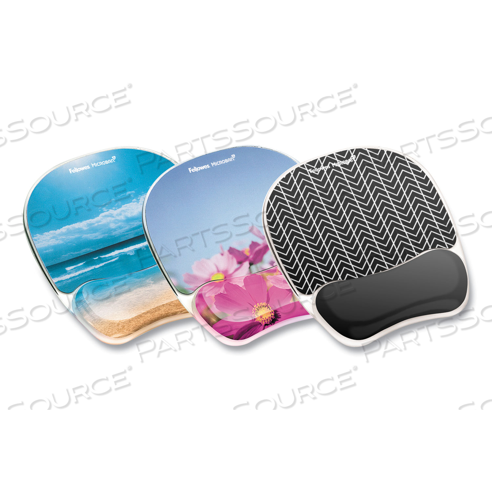 FELLOWES PHOTO GEL PINK FLOWERS, MOUSE PAD WITH WRIST PILLOW by Fellowes