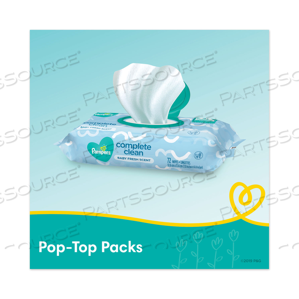 COMPLETE CLEAN BABY WIPES, 1-PLY, BABY FRESH, 72 WIPES/PACK by Pampers COMPLETE CLEAN BABY WIPES, 1-PLY, BABY FRESH, 72 WIPES/PACK by Pampers