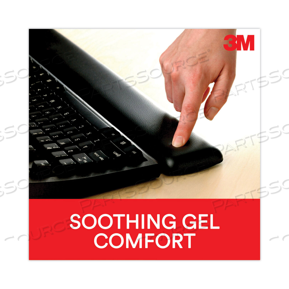 ANTIMICROBIAL GEL COMPACT KEYBOARD WRIST REST, 18 X 2.75, BLACK 