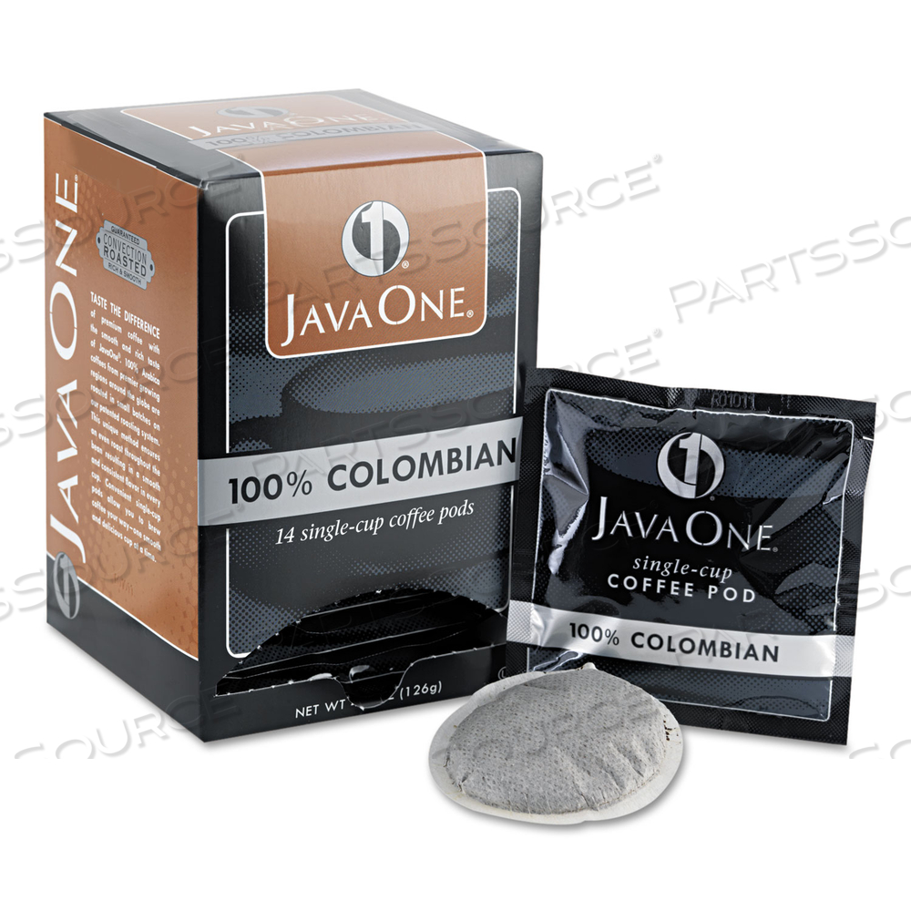 COFFEE PODS, COLOMBIAN SUPREMO, SINGLE CUP by Java One