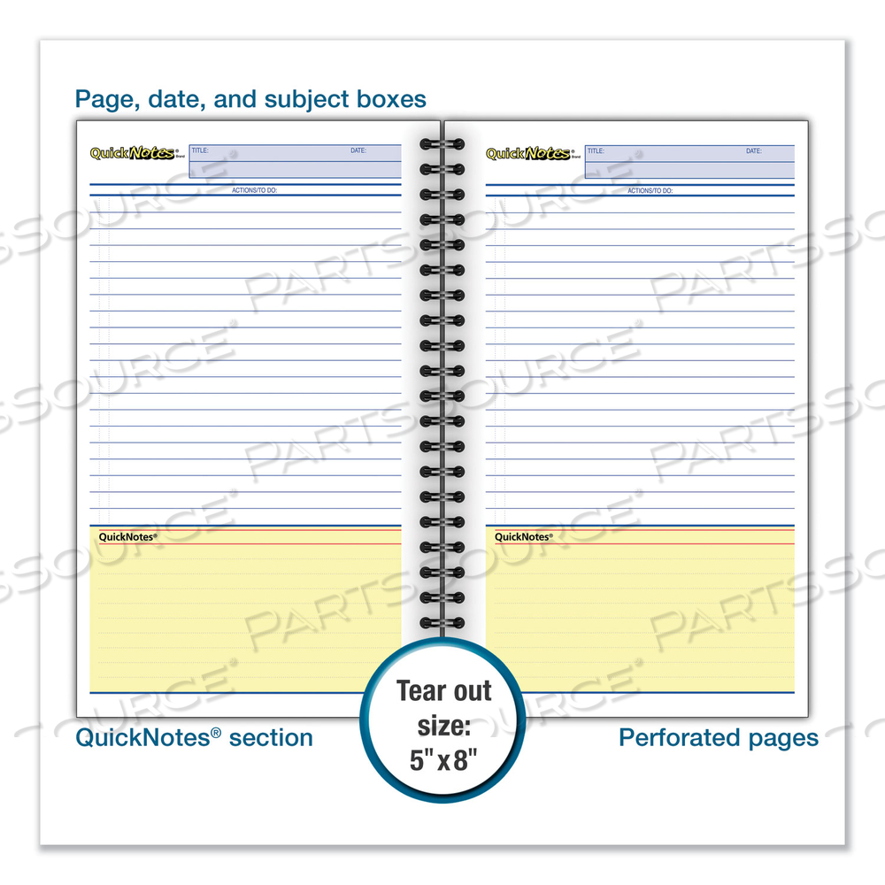 WIREBOUND GUIDED QUICKNOTES NOTEBOOK, 1 SUBJECT, LIST-MANAGEMENT FORMAT, DARK GRAY COVER, 8 X 5, 80 SHEETS by Cambridge