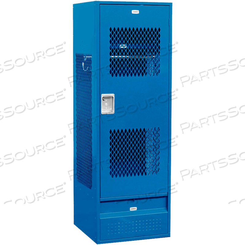 STEEL GEAR LOCKER WITH VENTILATED DOOR, 24"WX24"DX72"H, BLUE, UNASSEMBLED by Salsbury Industries