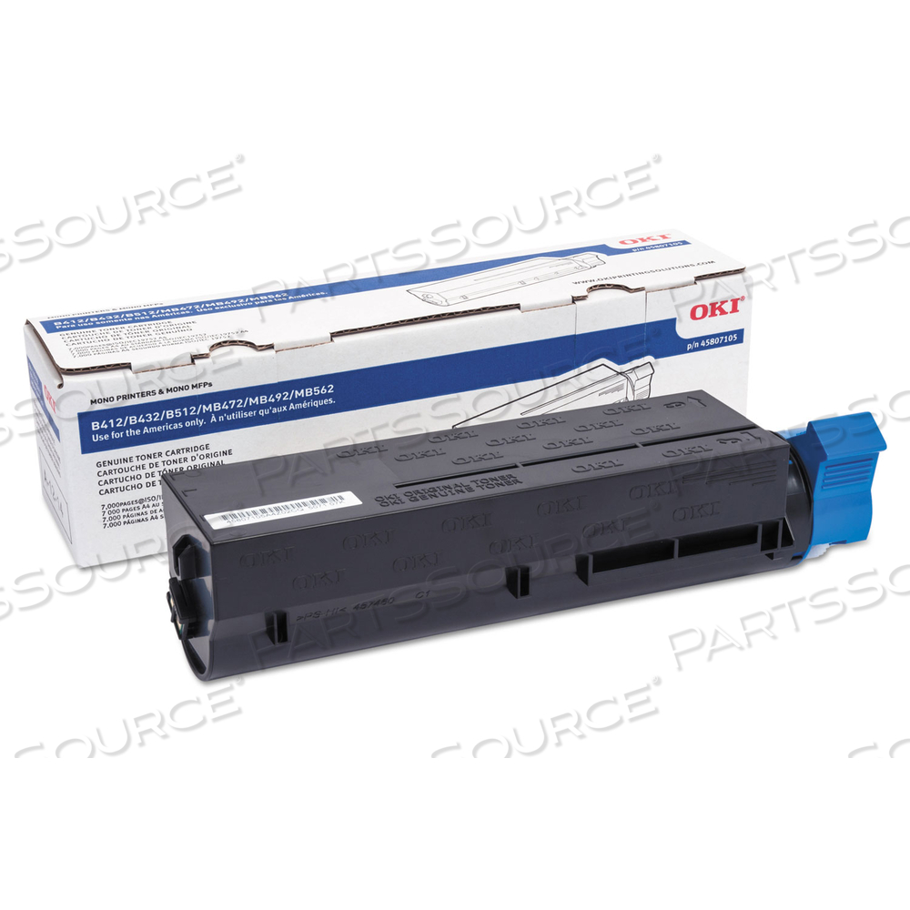45807105 TONER, 7,000 PAGE-YIELD, BLACK by Okidata 45807105 TONER, 7,000 PAGE-YIELD, BLACK by Okidata