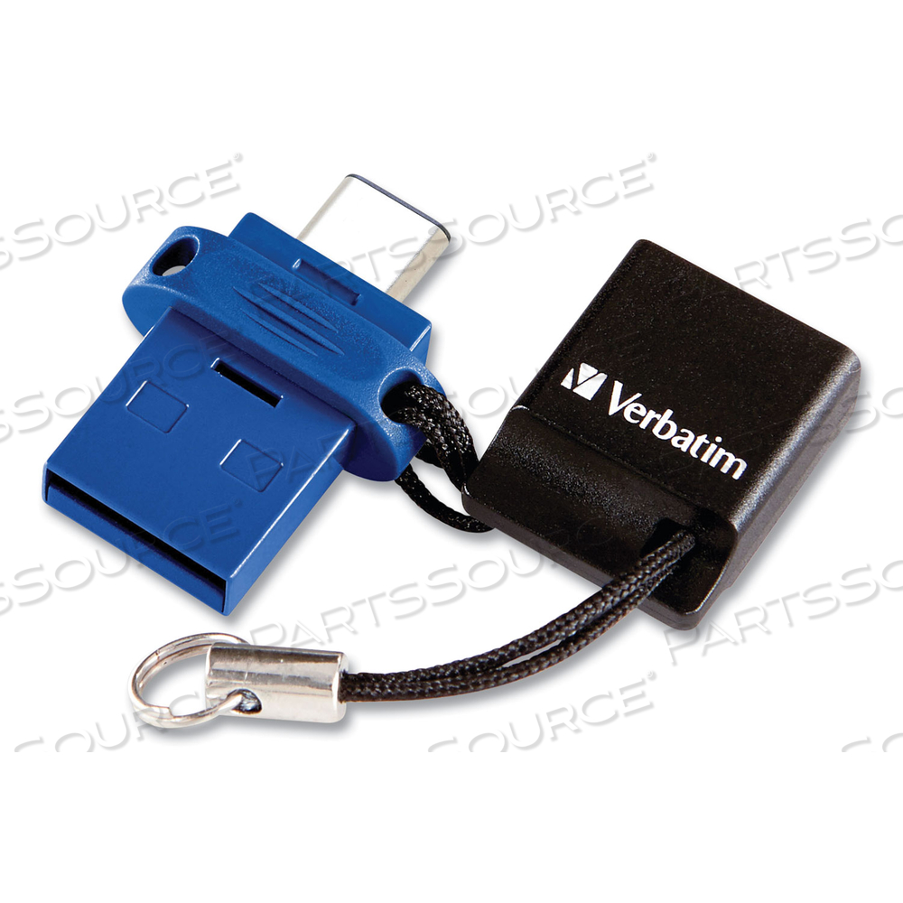 STORE N' GO DUAL USB 3.0 FLASH DRIVE FOR USB-C DEVICES, 32 GB, BLUE by Verbatim STORE N' GO DUAL USB 3.0 FLASH DRIVE FOR USB-C DEVICES, 32 GB, BLUE by Verbatim