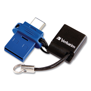 STORE N' GO DUAL USB 3.0 FLASH DRIVE FOR USB-C DEVICES, 32 GB, BLUE by Verbatim STORE N' GO DUAL USB 3.0 FLASH DRIVE FOR USB-C DEVICES, 32 GB, BLUE by Verbatim