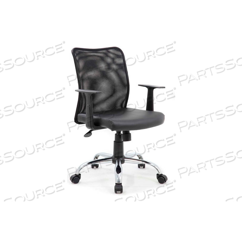 BUDGET MESH TASK CHAIR WITH T-ARMS - BLACK by Boss BUDGET MESH TASK CHAIR WITH T-ARMS - BLACK by Boss