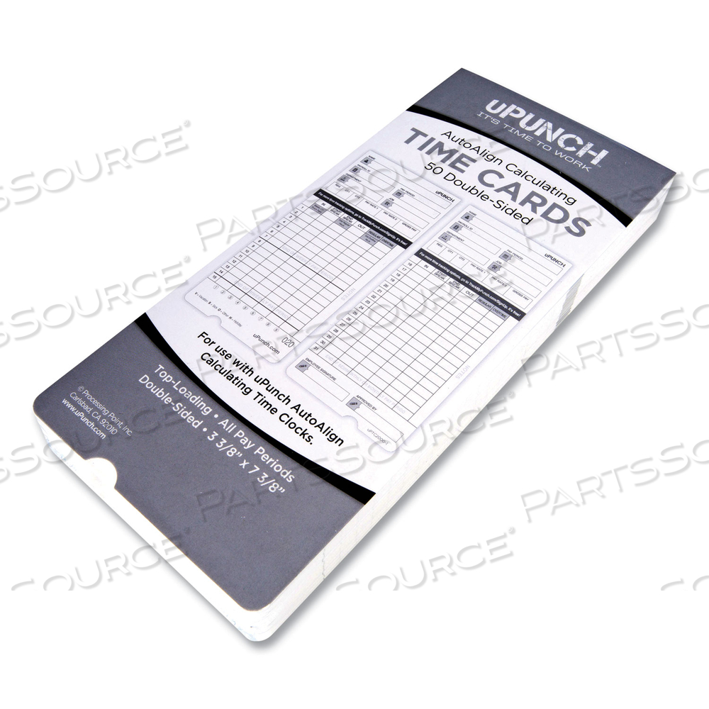 TIME CLOCK CARDS FOR UPUNCH HN4000, TWO SIDES, 7.37 X 3.37 by uPunch