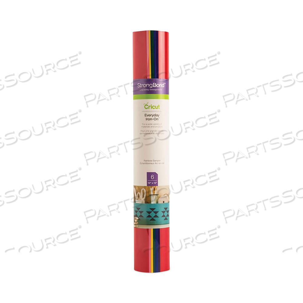 EVERYDAY IRON-ON MATERIAL FOR ASSORTED SURFACES, 12 X 12, ASSORTED COLORS by Cricut