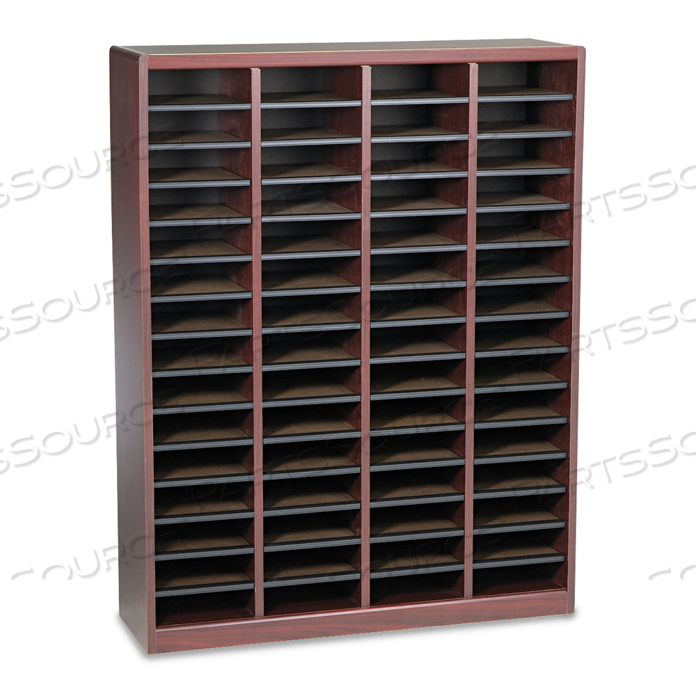 WOOD/FIBERBOARD E-Z STOR SORTER, 60 COMPARTMENTS, 40 X 11.75 X 52.25, MAHOGANY, 2 BOXES 