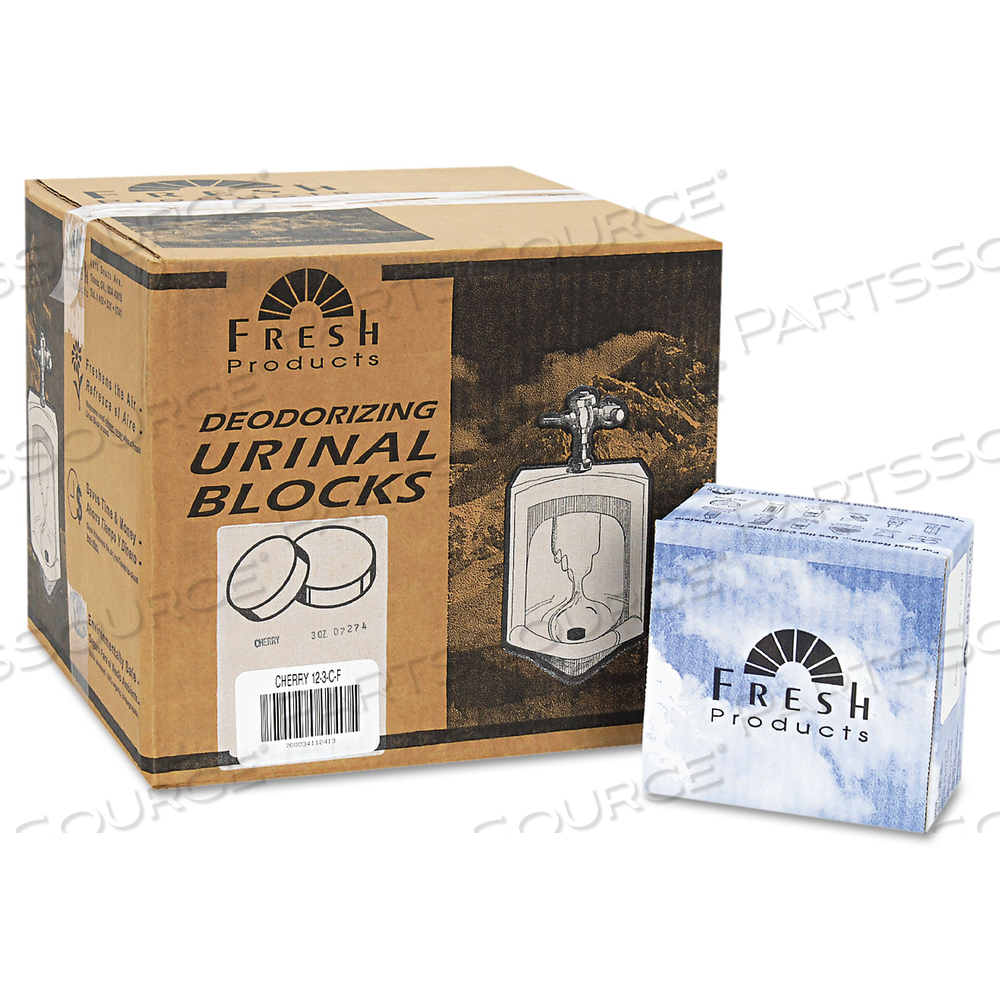URINAL DEODORIZER BLOCKS, CHERRY SCENT, 3 OZ, RED by Fresh Products URINAL DEODORIZER BLOCKS, CHERRY SCENT, 3 OZ, RED by Fresh Products