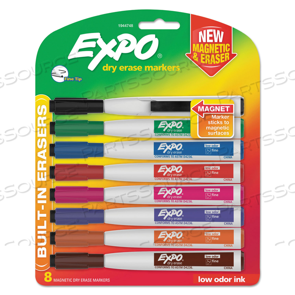 MAGNETIC DRY ERASE MARKER, FINE BULLET TIP, ASSORTED COLORS 