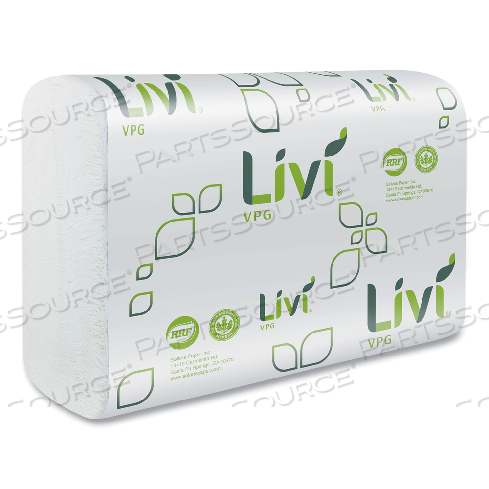 MULTIFOLD TOWEL, 1-PLY, 9.45 X 9.06, WHITE, 250 SHEETS/PACK, 16 PACKS/CARTON by Livi