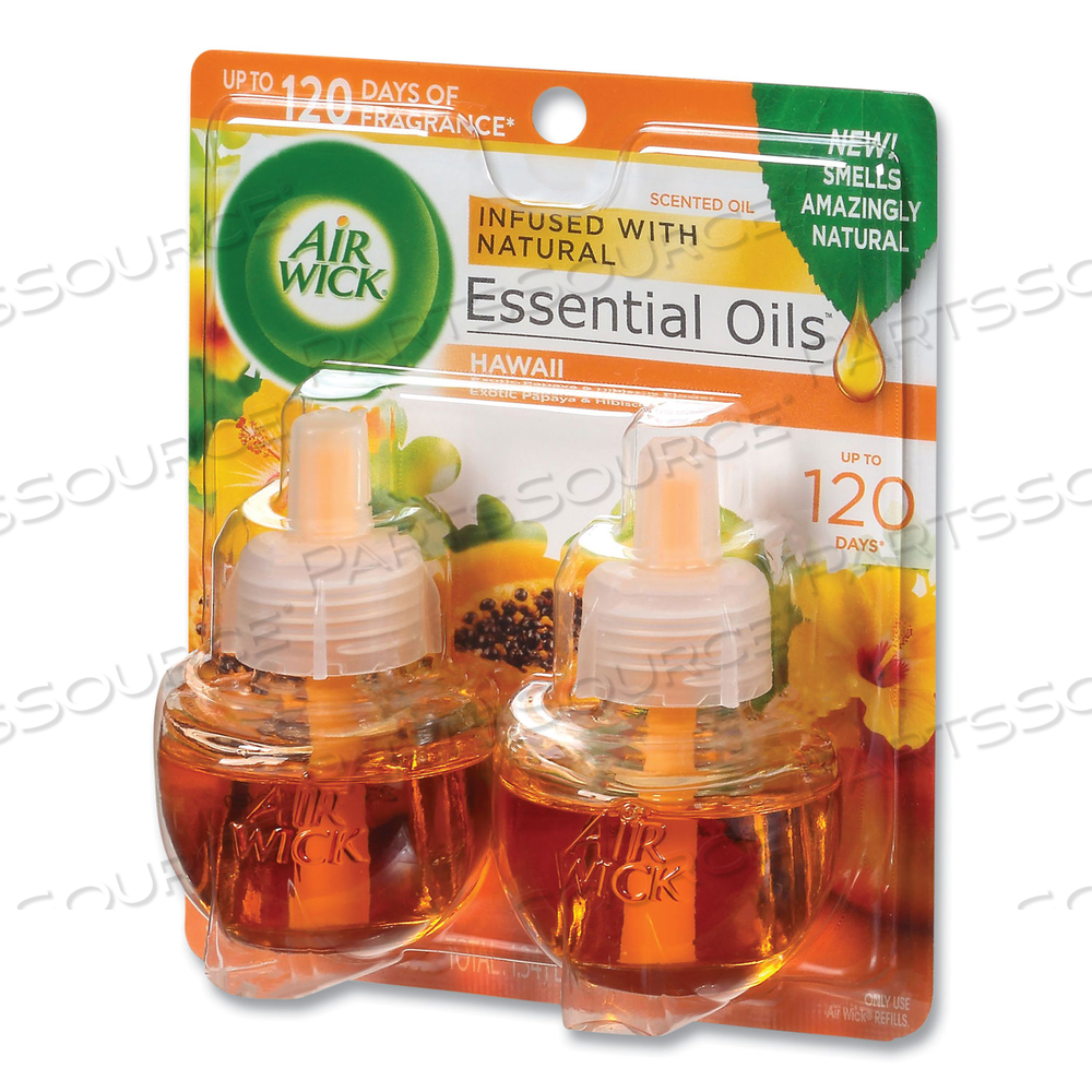 SCENTED OIL TWIN REFILL, HAWAI'I EXOTIC PAPAYA/HIBISCUS FLOWER, 0.67 OZ by Air Wick