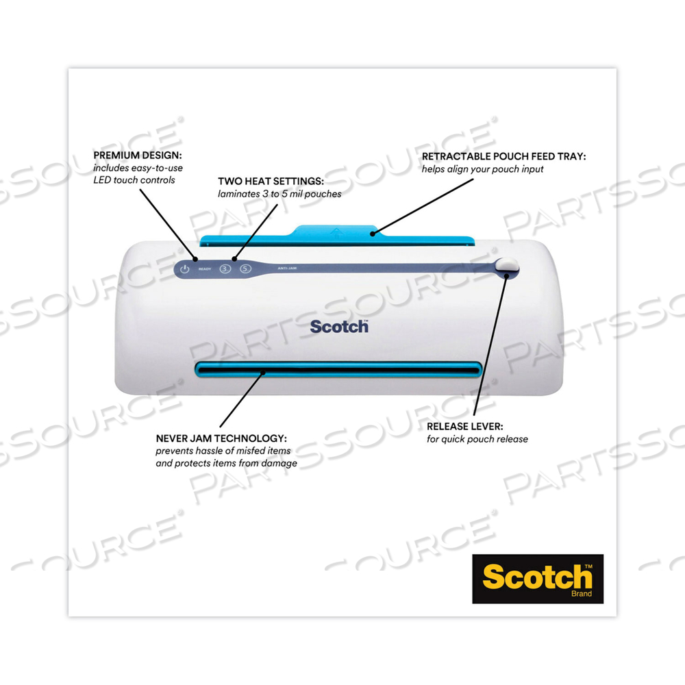 PRO 9" THERMAL LAMINATOR, 9" MAX DOCUMENT WIDTH, 5 MIL MAX DOCUMENT THICKNESS by 3M Consumer PRO 9" THERMAL LAMINATOR, 9" MAX DOCUMENT WIDTH, 5 MIL MAX DOCUMENT THICKNESS by 3M Consumer