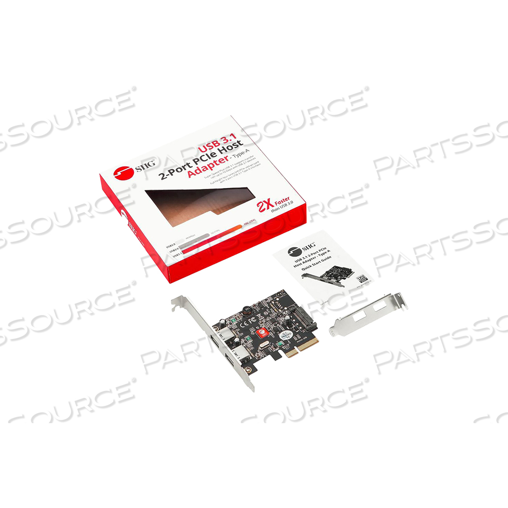 SIIG USB 3.1 2 PORT PCIE HOST ADAPTER TYPE A, USB ADAPTER, PCIE 3.0 X4, USB 3.1 GEN 2 X 2 by SIIG, Inc.