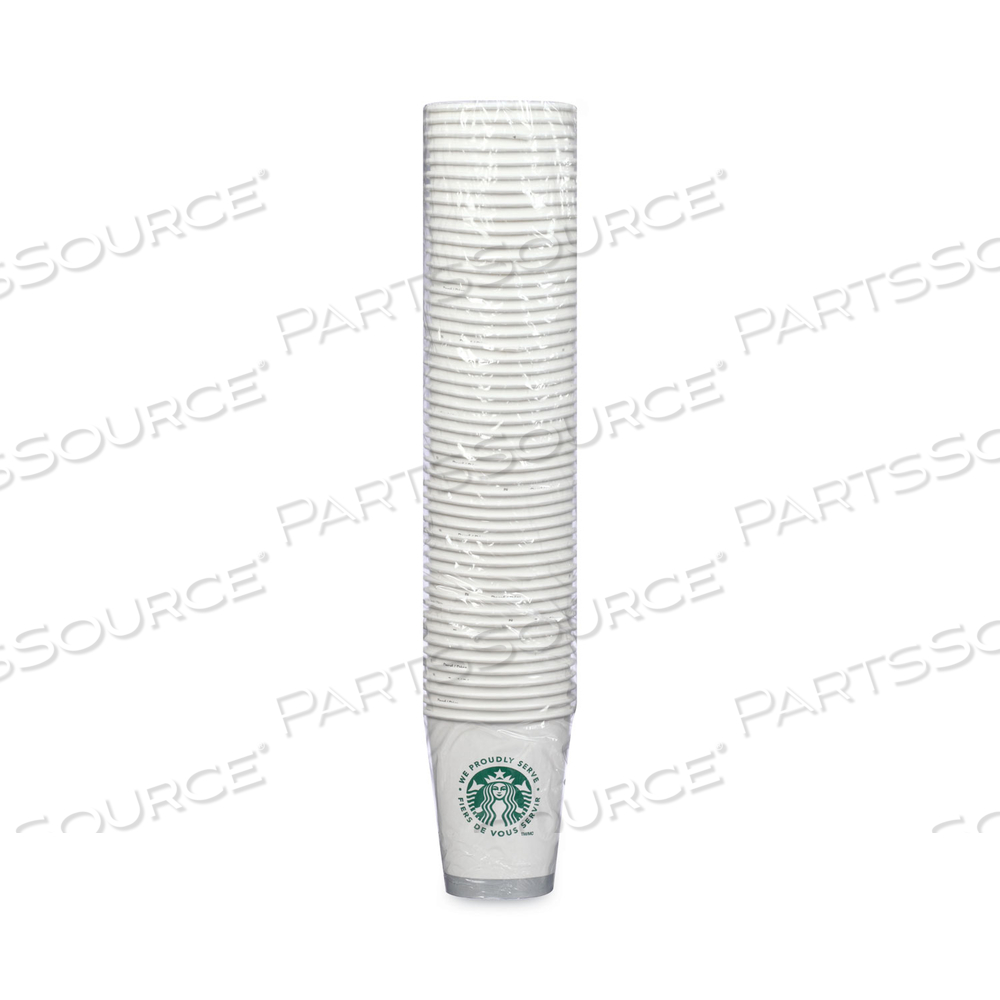 HOT CUPS, 12 OZ, WHITE WITH GREEN STARBUCKS LOGO HOT CUPS, 12 OZ, WHITE WITH GREEN STARBUCKS LOGO