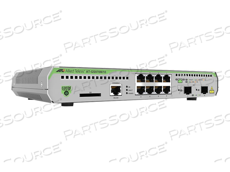 ALLIED TELESIS CENTRECOM AT-GS970M/10, SWITCH, 10 PORTS, MANAGED by Allied Telesis ALLIED TELESIS CENTRECOM AT-GS970M/10, SWITCH, 10 PORTS, MANAGED by Allied Telesis
