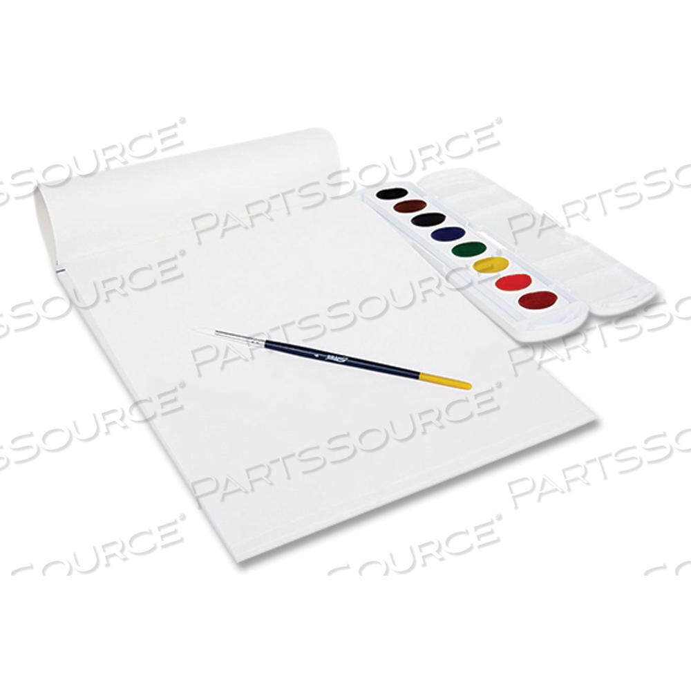 PRANG WATERCOLOR PAPER PAD, UNRULED, WHITE/MULTICOLOR COVER, 30 WHITE 9 X 12 SHEETS by Prang