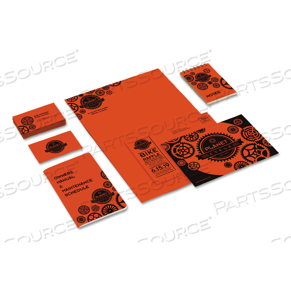 COLOR CARDSTOCK, 65 LB COVER WEIGHT, 8.5 X 11, ORBIT ORANGE by Astrobrights