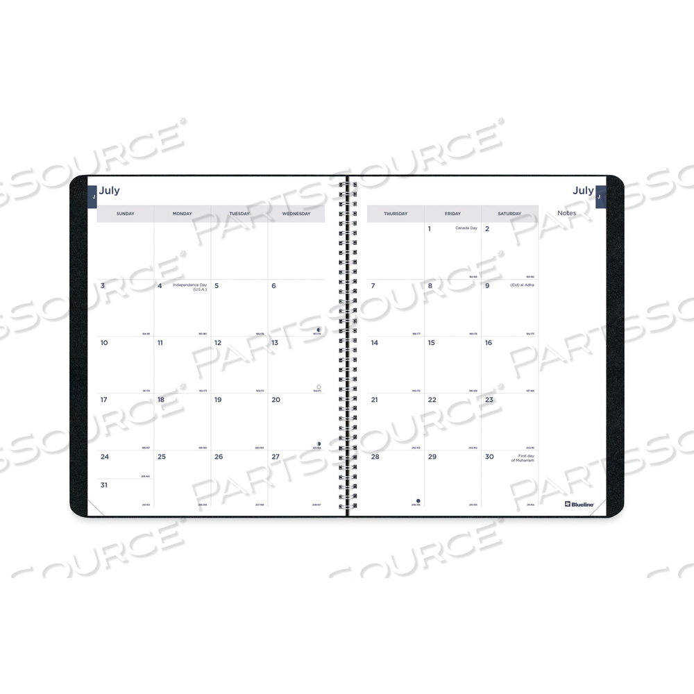 ACADEMIC MONTHLY PLANNER, 11 X 8.5, BLACK COVER, 14-MONTH (JULY TO AUG): 2022 TO 2023 by Blueline