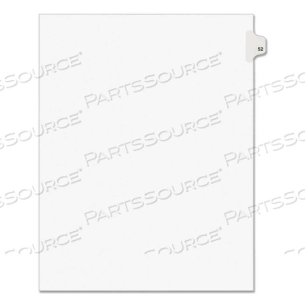 PREPRINTED LEGAL EXHIBIT SIDE TAB INDEX DIVIDERS, AVERY STYLE, 10-TAB, 52, 11 X 8.5, WHITE, (1052) by Avery