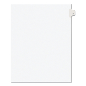 PREPRINTED LEGAL EXHIBIT SIDE TAB INDEX DIVIDERS, AVERY STYLE, 10-TAB, 52, 11 X 8.5, WHITE, (1052) by Avery PREPRINTED LEGAL EXHIBIT SIDE TAB INDEX DIVIDERS, AVERY STYLE, 10-TAB, 52, 11 X 8.5, WHITE, (1052) by Avery