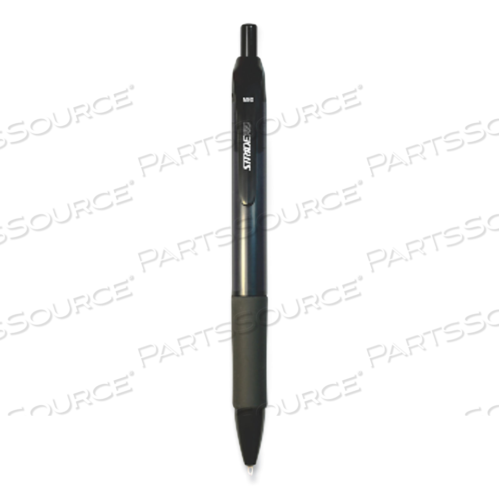 STRIDERIO GEL PEN, RETRACTABLE, MEDIUM 0.7 MM, BLACK INK, TRANSLUCENT BLACK BARREL by Stride