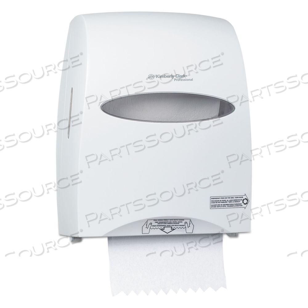 SANITOUCH HARD ROLL TOWEL DISPENSER, 12.63 X 10.2 X 16.13, WHITE by Kimberly-Clark Corporation SANITOUCH HARD ROLL TOWEL DISPENSER, 12.63 X 10.2 X 16.13, WHITE by Kimberly-Clark Corporation