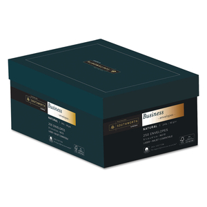25% COTTON #10 BUSINESS ENVELOPE, COMMERCIAL FLAP, GUMMED CLOSURE, 4.13 X 9.5, NATURAL by SOUTHWORTH PRODUCTS CORP