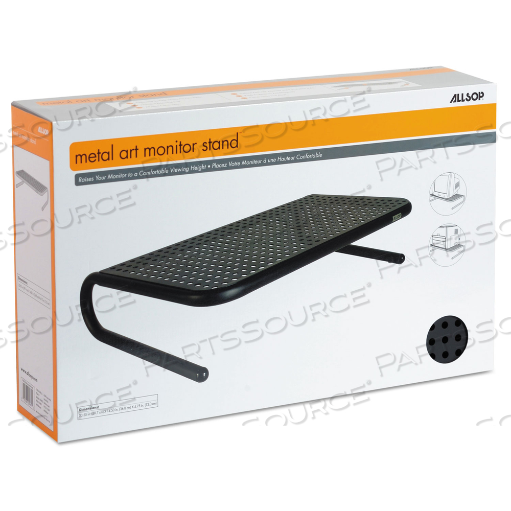 METAL ART MONITOR STAND, 19" X 12.5" X 5.25", BLACK, SUPPORTS 30 LBS by Allsop