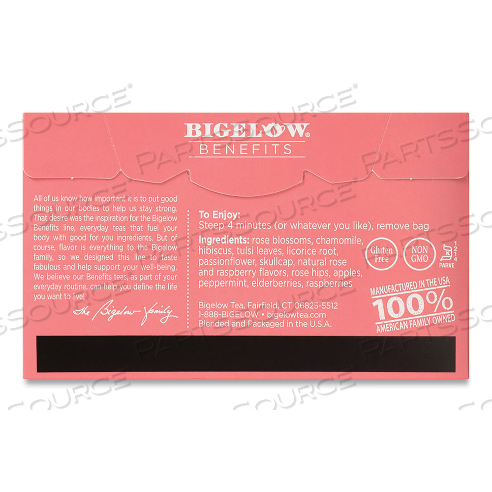 BENEFITS ROSE & MINT HERBAL TEA BAGS, 0.6 OZ TEA BAG by Bigelow