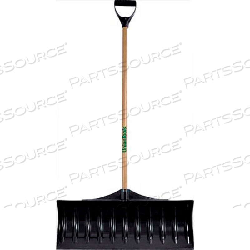 UNION TOOLS 30" POLY BLADE SNOW PUSHER W/ WOOD D-GRIP HANDLE by Union Tools