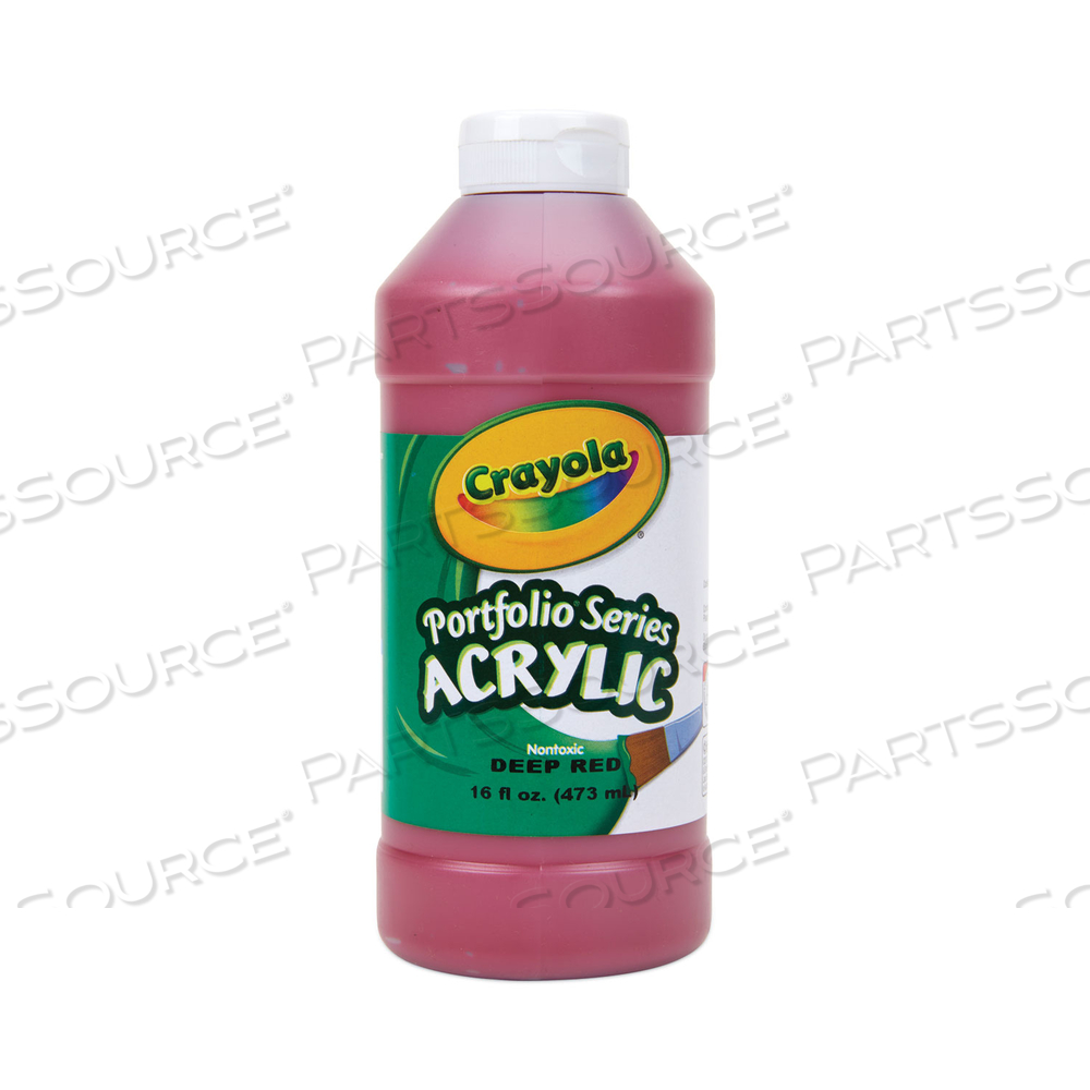 PORTFOLIO SERIES ACRYLIC PAINT, DEEP RED, 16 OZ BOTTLE PORTFOLIO SERIES ACRYLIC PAINT, DEEP RED, 16 OZ BOTTLE